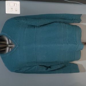 ALFANI Slim Fit V Neck Textured Sweater Sz L